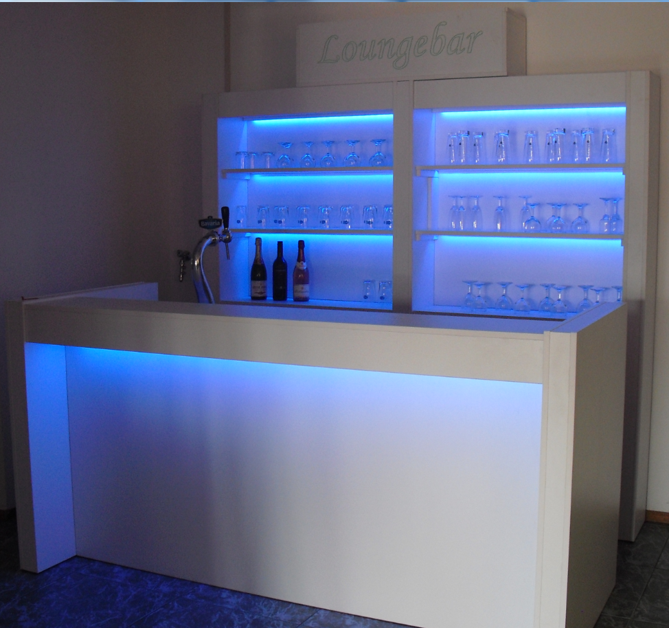 wortel Veroorloven slang Barombouw+achterwand lounge wit per 2m met LED verlichting - Rooijakkers  Party & Events